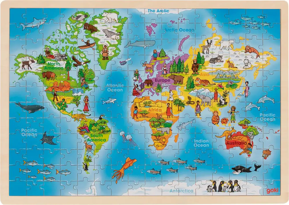Goki Wooden Giant World Jigsaw Puzzle