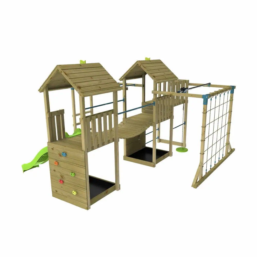 TP Toys Skywood Wooden Climbing Frame with Double Tower