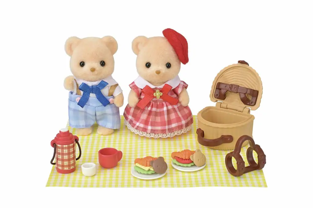 Sylvanian Families Biscuit Bear Boy And Girl Playset
